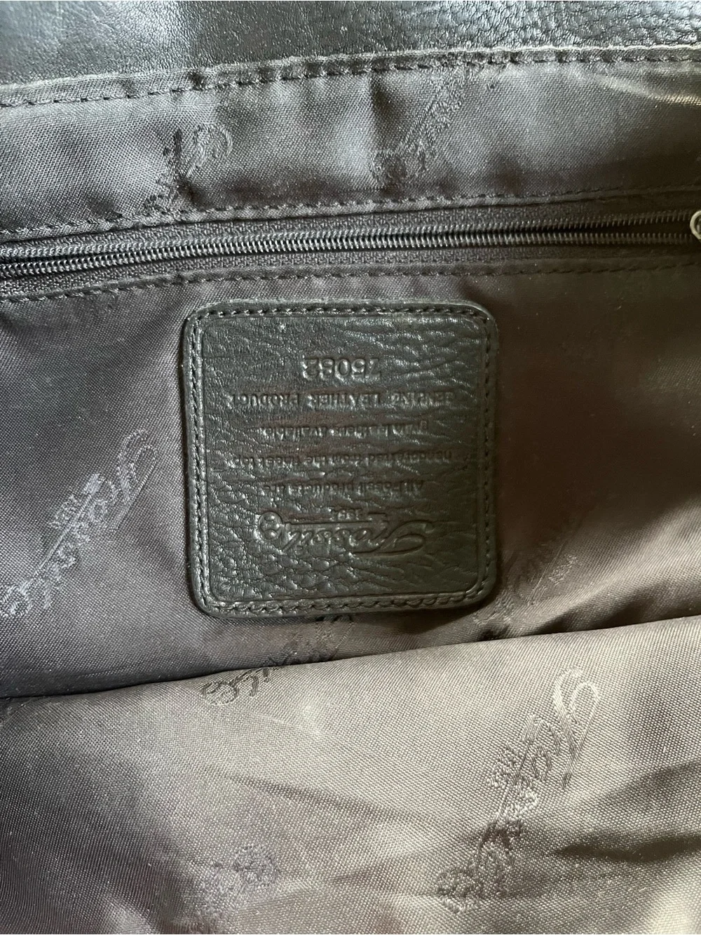 Fossil Black Pebbled Leather Drawstring Backpack